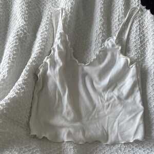 Brandy Melville White Fitted Crop Camisole